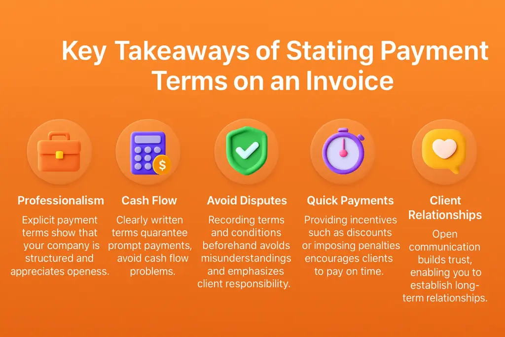 Key Takeaways of Stating Payment Terms on an Invoice