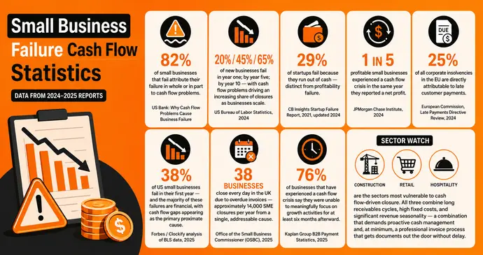 Small Business Failure Cash Flow Statistics