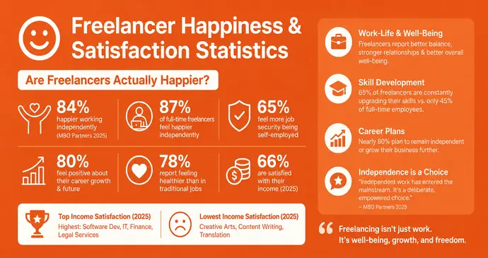 Freelancer Happiness & Satisfaction Statistics